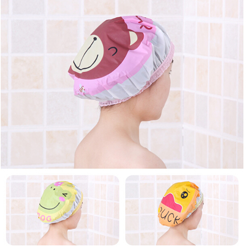 Cute Cartoon Shower Bath Cap Hat For Baths And Saunas Lace Elastic Band Cap Spa Women Kids Hair Protective 
Cute Cartoon Shower Bath Cap Hat For Baths And Saunas Lace Elastic Band Cap Spa Women Kids Hair Protective