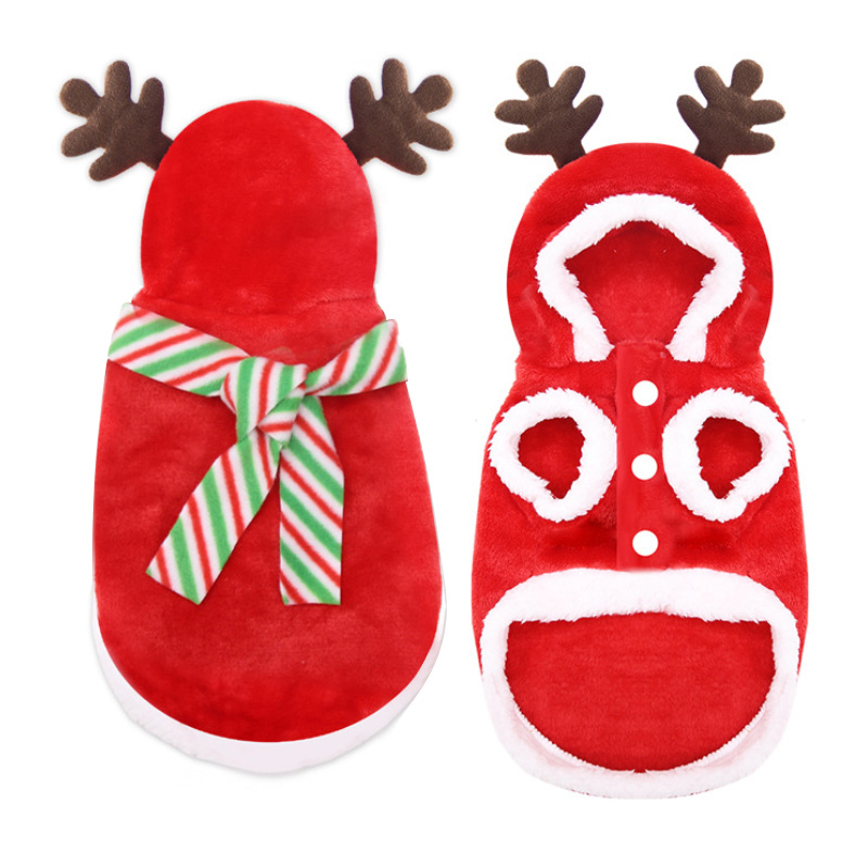 Dog Apparel Christmas Clothes Warm Pet Coat WIth Scarf Cat Costumes For Small Dogs Hoodies Halloween Puppy Jacket Chihuahua Sweater 35