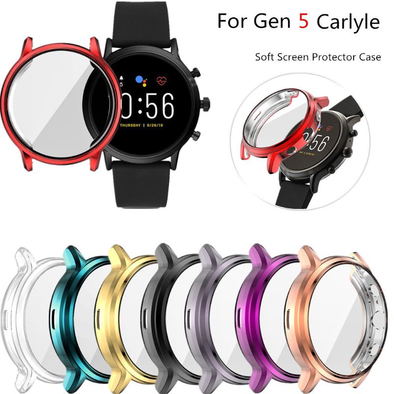 1 PC Watch Case For Fossil Gen5 Carlyle Case Soft Silicone TPU Protective watch Cover Protector Frame For Gen5 Carlyle