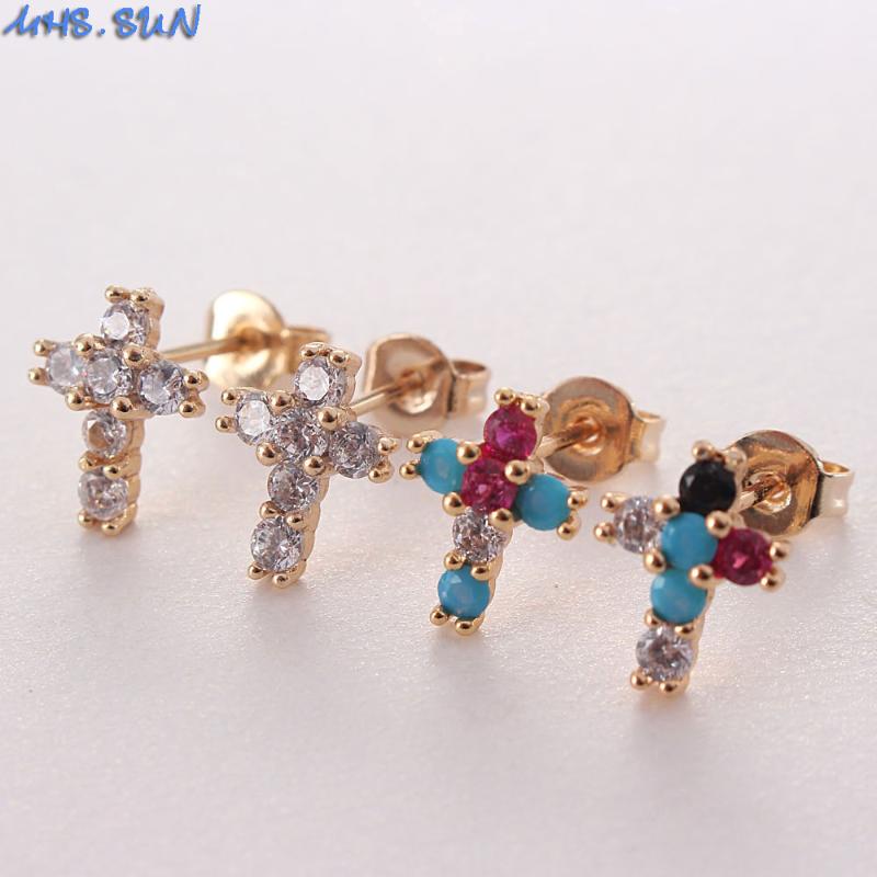 MHS.SUN Exquisite Cross Stud Earrings With Cubic Zirconia Women Crystal Earrings Religion Jewelry For Party Christmas Gift 1pair
MHS.SUN Exquisite Cross Stud Earrings With Cubic Zirconia Women Crystal Earrings Religion Jewelry For Party Christmas Gift 1pair