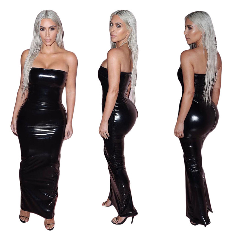 Kim Kardashian Style Womens Dresses Fashion Black Color Strapless Skinny PU Dresses Summer Womens Club Party Dresses
Kim Kardashian Style Womens Dresses Fashion Black Color Strapless Skinny PU Dresses Summer Womens Club Party Dresses