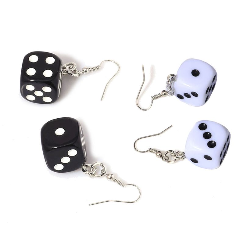 Funny Dice Dangle Earrings Acrylic White Cube 3D Cubic Dice Charm Drop Earrings Black& White
Funny Dice Dangle Earrings Acrylic White Cube 3D Cubic Dice Charm Drop Earrings Black& White
