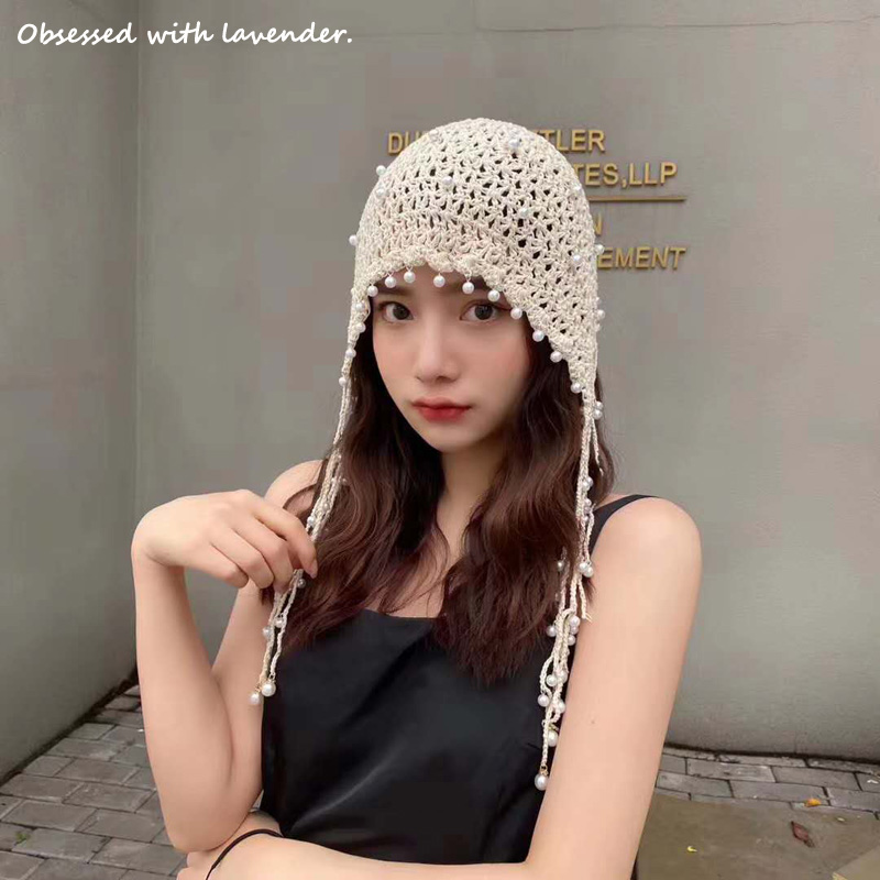 Obsessed with lavender. Fashion goddess Pearl Hat Princess Hat Summer Spring original handmade crochet flower hollow tassel, 56-58cm
Obsessed with lavender. Fashion goddess Pearl Hat Princess Hat Summer Spring original handmade crochet flower hollow tassel, 56-58cm