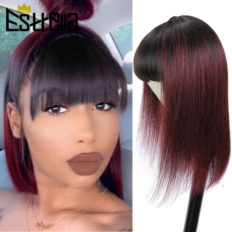 Straight Red Human Hair Wigs with Bangs 14 inches Peruvian Full Machine Made Wigs For Women 200g Colored Wig Human Hair Remy, T1bpur
Straight Red Human Hair Wigs with Bangs 14 inches Peruvian Full Machine Made Wigs For Women 200g Colored Wig Human Hair Remy, T1bpur