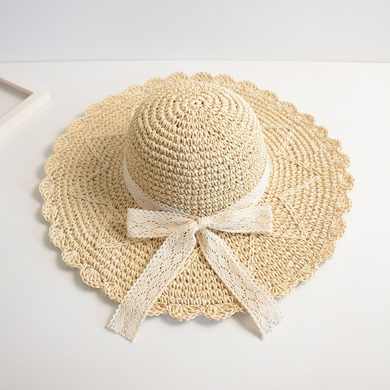 Summer Sun Hats Handmade Straw Hat Large Brim Lace Bow Beach Cap New Sweet Women Elegant Camel Beige Travel Caps
Summer Sun Hats Handmade Straw Hat Large Brim Lace Bow Beach Cap New Sweet Women Elegant Camel Beige Travel Caps