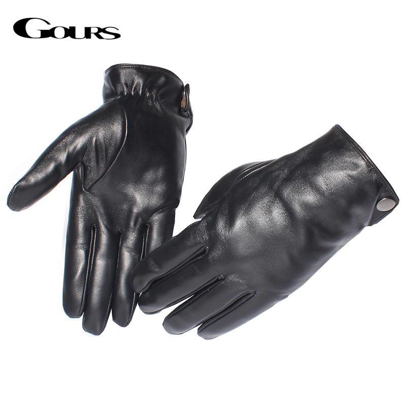Gours Men's Genuine Leather Gloves Fashion Brand Real Sheepskin Black Touch Screen Gloves Button Winter Warm Mittens New GSM051
Gours Men's Genuine Leather Gloves Fashion Brand Real Sheepskin Black Touch Screen Gloves Button Winter Warm Mittens New GSM051