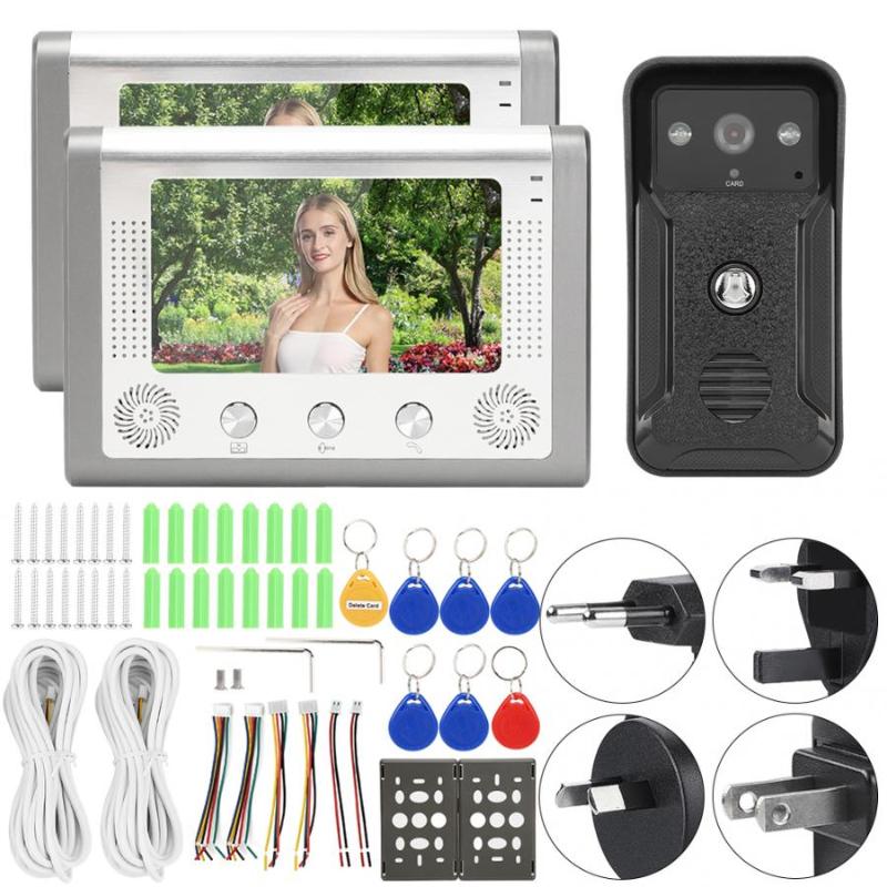 Video Intercom 7inch 2 Display Units Night Doorbell TFT ID Card Intercom Camera Video Door Phone 100-240V interphone
Video Intercom 7inch 2 Display Units Night Doorbell TFT ID Card Intercom Camera Video Door Phone 100-240V interphone