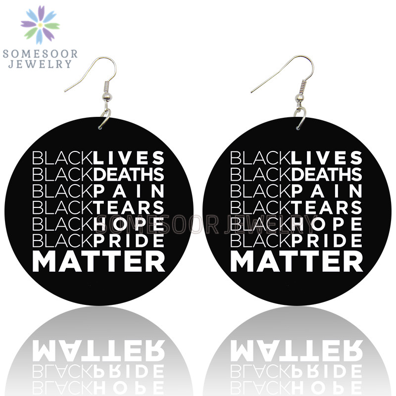 SOMESOOR Black Lives Pain Tears Hope Matters Design Wooden Drop Earrings American Resist Sayings Printed Loops For Women Gifts
SOMESOOR Black Lives Pain Tears Hope Matters Design Wooden Drop Earrings American Resist Sayings Printed Loops For Women Gifts