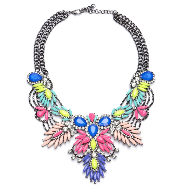 Chokers Ethnic Charm Choker Necklace Women Colorful Acrylic Crystal Flower Big Jewelry Statement Large Collar
Chokers Ethnic Charm Choker Necklace Women Colorful Acrylic Crystal Flower Big Jewelry Statement Large Collar