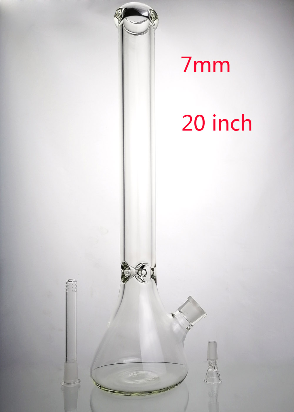 7mm Bongs 20 Inch Glass Water Bong Hookahs 16inch Pipe Beaker Oil Rig with 14mm Bowl Piece Downstem