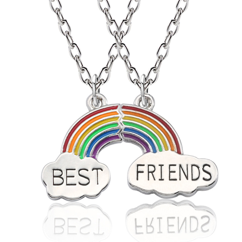 2pcs/pairs splice best friends pendant necklace friendship rainbow Neutral Suitable men and women bff Fashion Jewelry Gifts
2pcs/pairs splice best friends pendant necklace friendship rainbow Neutral Suitable men and women bff Fashion Jewelry Gifts