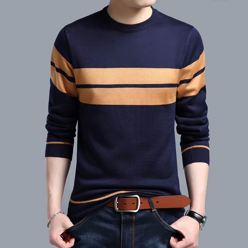 2020 Men's Autumn New Casual All-match Sweater Youth Long-Sleeved round Neck Pullover Striped Bottoming Sweater, Black
2020 Men's Autumn New Casual All-match Sweater Youth Long-Sleeved round Neck Pullover Striped Bottoming Sweater, Black