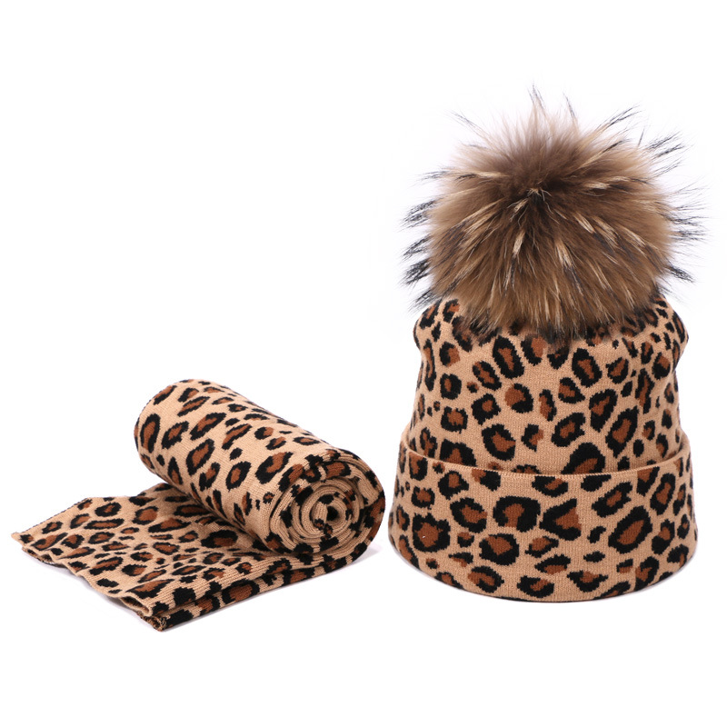 Leopard Print real fur pompom Hat And Scarf Set Winter Double Beanies Skullies Hat For Women Elasticity Warm Scarves Pom Pom
Leopard Print real fur pompom Hat And Scarf Set Winter Double Beanies Skullies Hat For Women Elasticity Warm Scarves Pom Pom