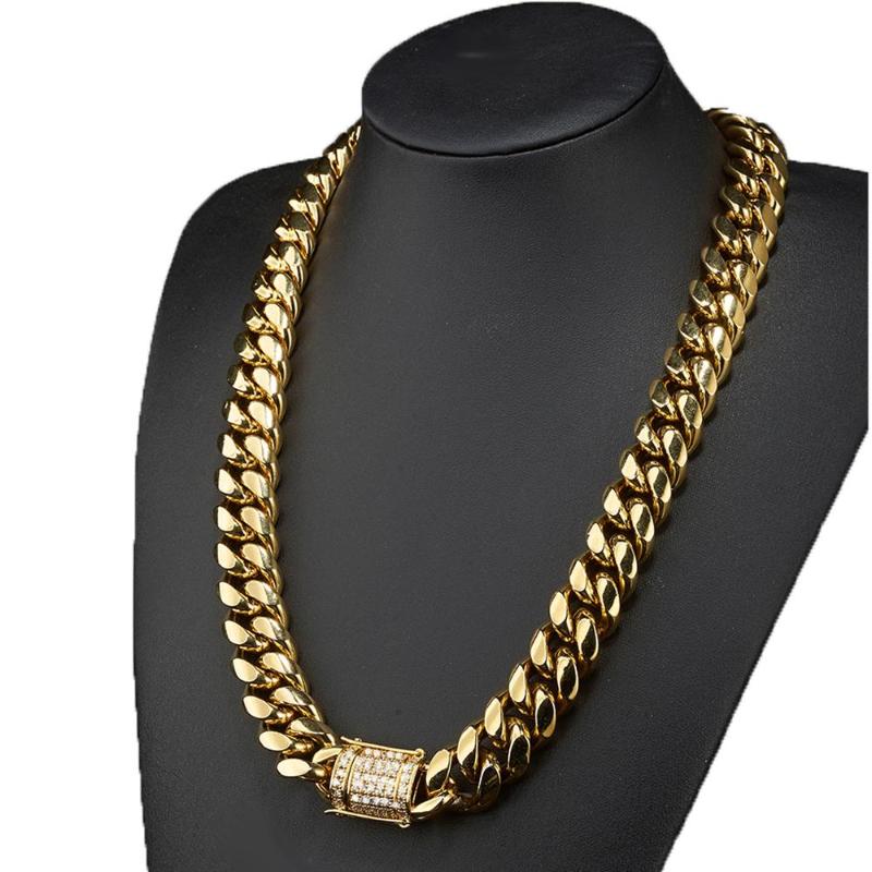 16mm wide Stainless Steel Cuban Miami Chain Necklaces White Zircon Box Lock Big Heavy Gold Chain for Men Hip Hop Rock jewelry
16mm wide Stainless Steel Cuban Miami Chain Necklaces White Zircon Box Lock Big Heavy Gold Chain for Men Hip Hop Rock jewelry