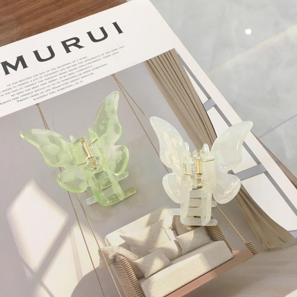 Fashion Colored Butterfly Hair Crab Clip Geometric Acrylic Hairpin Girls Women Hair Claws Barrette Hair Accessories
