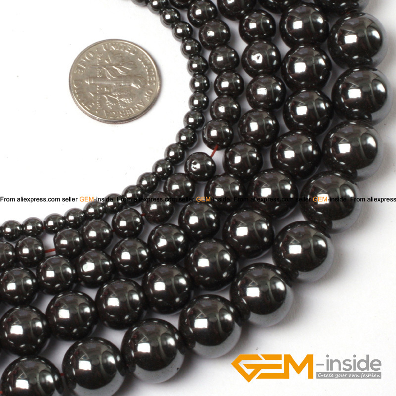 

A Grade Round Hematite Beads With Magnetic Natural Stone Beads Magnetite DIY For Jewelry Making Strand 15 Inches