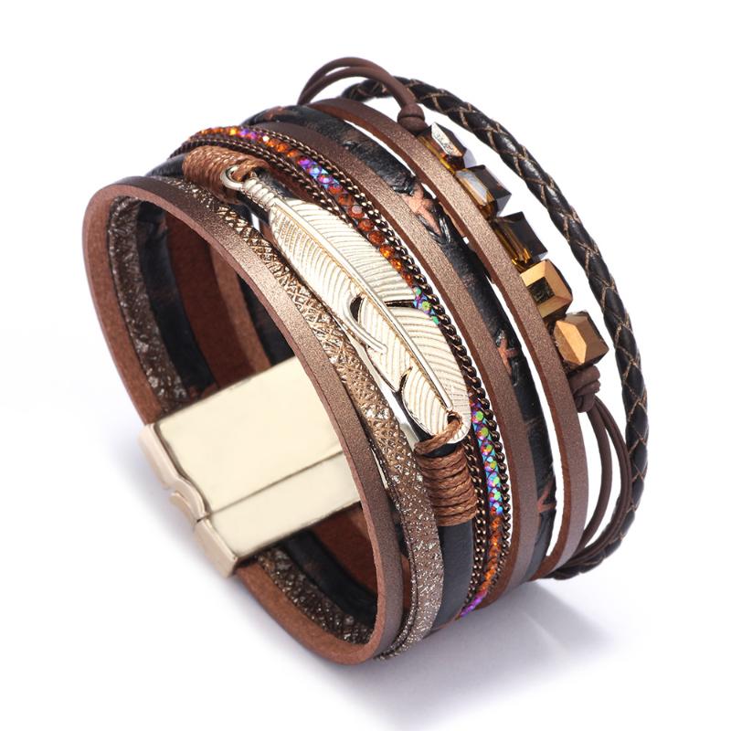 Bohemian Multi Layer Wrist Rope Stone Beads Feather Bracelet Vintage Braided Leather Bracelets for Women Fashion Jewelry
Bohemian Multi Layer Wrist Rope Stone Beads Feather Bracelet Vintage Braided Leather Bracelets for Women Fashion Jewelry