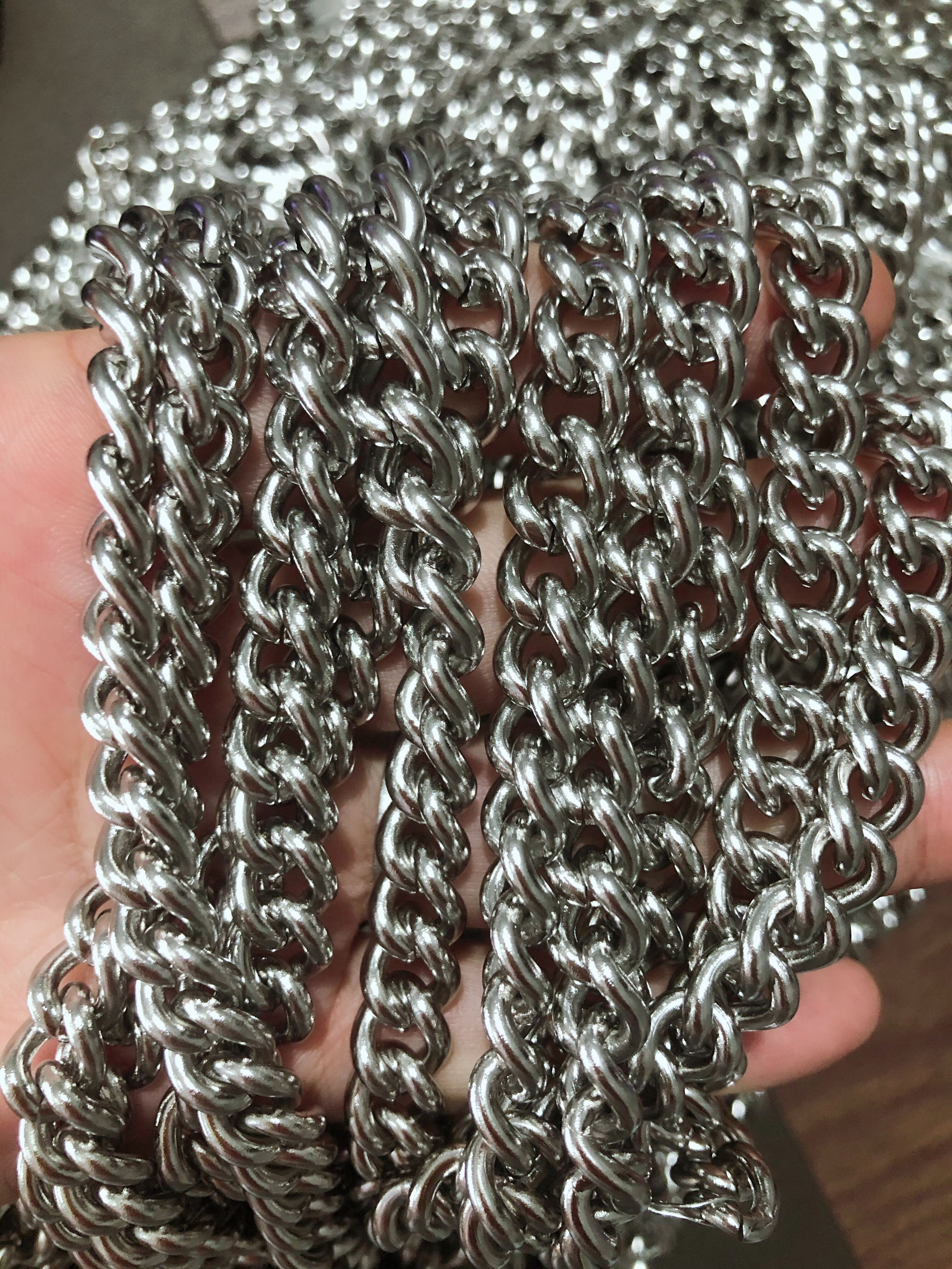 Lot 5meter in bulk Heavy 9mm wide Stainless Steel Shiny Smooth Cowboy Link Chain jewelry findings / Marking Chain DIY clothes Bag accesories