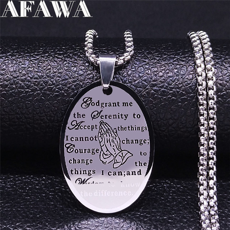 2020 Prayer Verses Stainless Steel Chain Necklaces Silver Color Statement Necklace Jewelry collares de acero inoxida NXS04
2020 Prayer Verses Stainless Steel Chain Necklaces Silver Color Statement Necklace Jewelry collares de acero inoxida NXS04