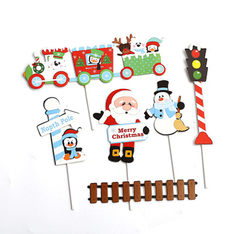 Other Festive & Party Supplies Paper Merry Christmas Cake Topper Santa Claus Cupcake Toppers For Home Decorations Tree Baby Shower