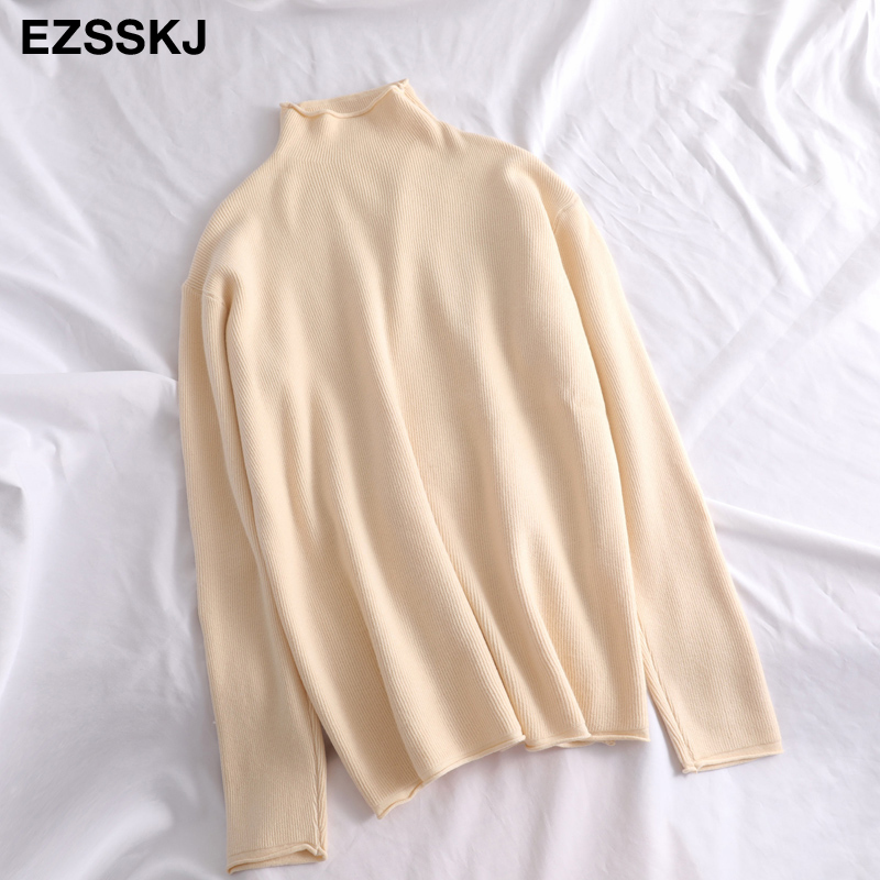 oversize Sweater Women Pullover Casual Turtleneck Long Sleeve chic loose Knit Sweater Female Jumpers soft top