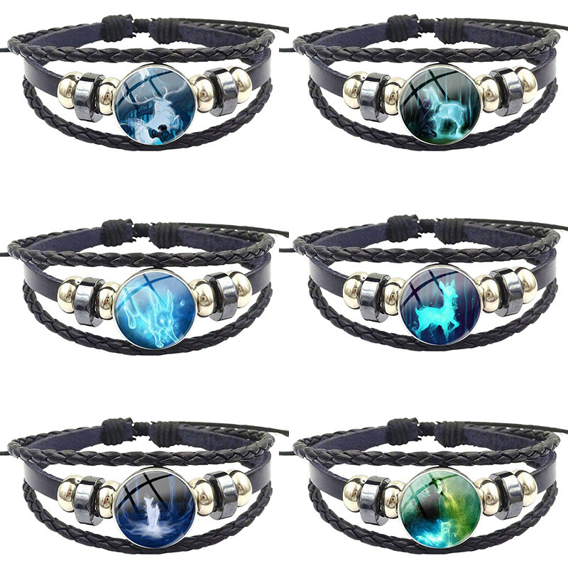 For Girls Best Gift Plated Jewelry With Glass Cabochon Black Leather Bracelet Bangle Always Perez Patronus Vintage
For Girls Best Gift Plated Jewelry With Glass Cabochon Black Leather Bracelet Bangle Always Perez Patronus Vintage