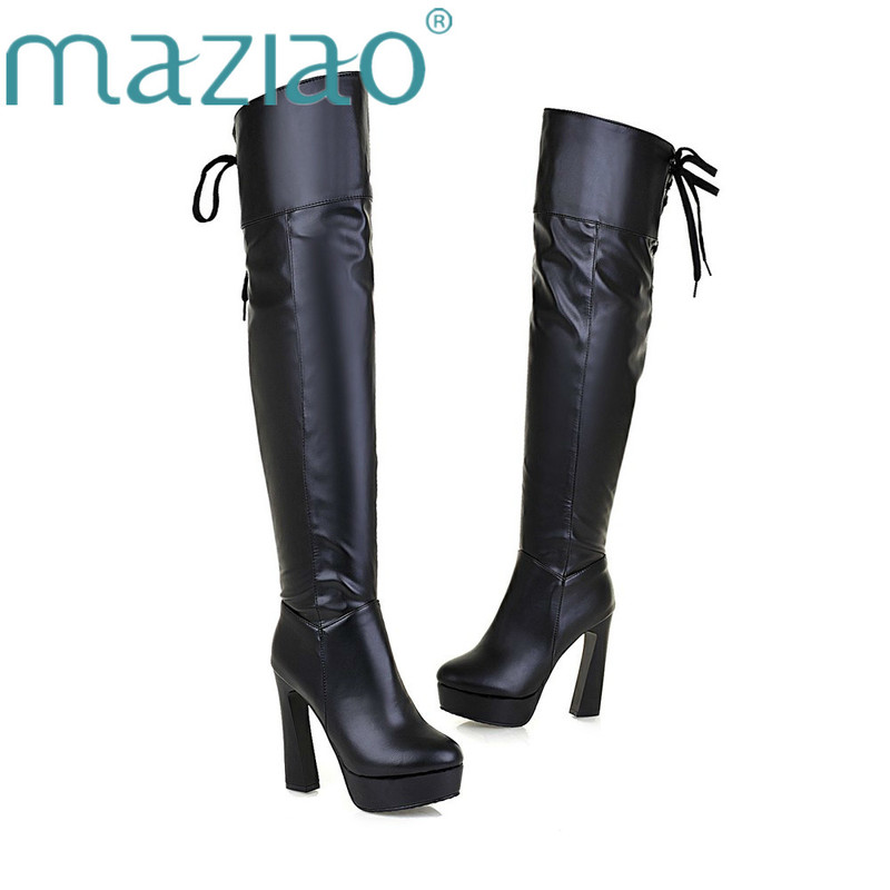 Women Platform Sexy Pu Leather Thick High Heel Over The Knee Boots Fashion Zipper Round Toe Winter Thigh Boots Black 2020 MAZIAO, White
Women Platform Sexy Pu Leather Thick High Heel Over The Knee Boots Fashion Zipper Round Toe Winter Thigh Boots Black 2020 MAZIAO, White