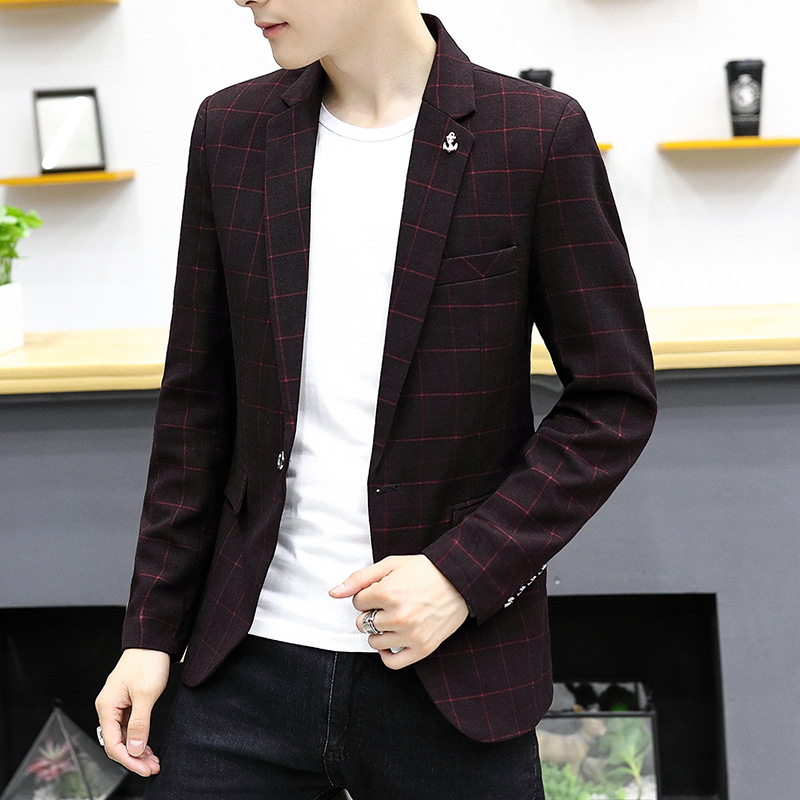 2020 Spring And Autumn New Style Men Casual Small Suit Youth Korean-style Slim Fit Fashion England Plaid Suit Single West Men's, Sapphire blue
2020 Spring And Autumn New Style Men Casual Small Suit Youth Korean-style Slim Fit Fashion England Plaid Suit Single West Men's, Sapphire blue
