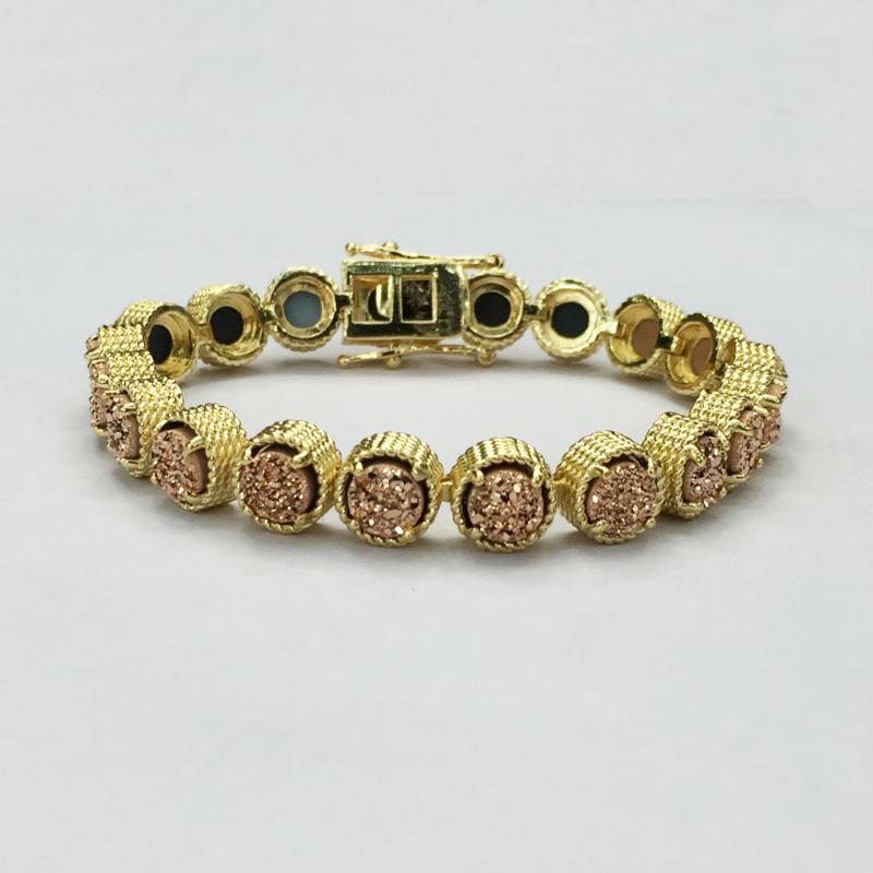 BOROSA Designer Luxury Bracelets Women Bangles Twenty-stone Rainbow Natural Color Titanium Druzy Bracelet ZG0353
BOROSA Designer Luxury Bracelets Women Bangles Twenty-stone Rainbow Natural Color Titanium Druzy Bracelet ZG0353