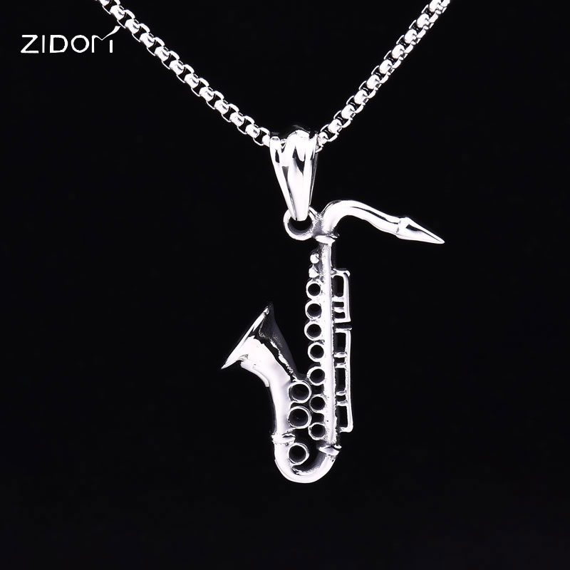2020 New Silver color Stainless Steel saxophone shape pendant with 24inch long chain Men fashion necklaces male vintage jewelry
2020 New Silver color Stainless Steel saxophone shape pendant with 24inch long chain Men fashion necklaces male vintage jewelry