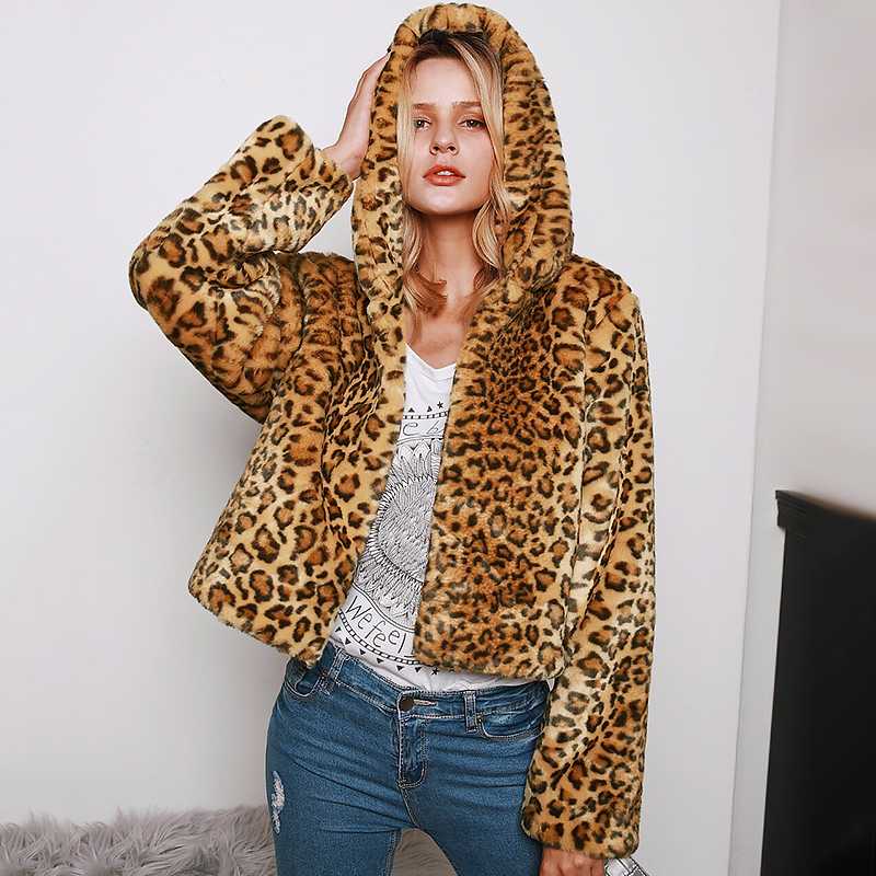 Faux Fur Hooded Coat Elegant Women Winter Warm Short Coat Ladies Pocket Zipper Fur Jacket Soft Leopard Overcoat Outwear, As pic
Faux Fur Hooded Coat Elegant Women Winter Warm Short Coat Ladies Pocket Zipper Fur Jacket Soft Leopard Overcoat Outwear, As pic