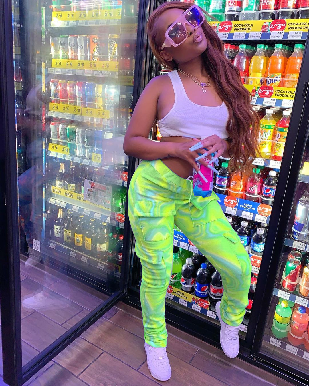 Spot 2021 European and American spring and summer women's casual fashion pocket lace multi-color printed pants