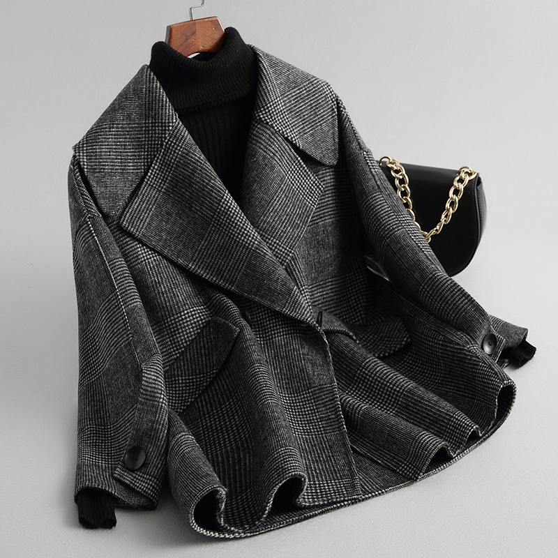 Autumn Winter Coat Top Quality Double Sided Cashmere Jacket Warm Short Wool Overcoat Abrigo Invierno D-19-0813-2MF640, Black
Autumn Winter Coat Top Quality Double Sided Cashmere Jacket Warm Short Wool Overcoat Abrigo Invierno D-19-0813-2MF640, Black