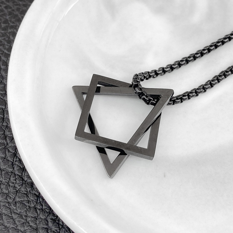 necklace for women pendant geometry stainless steel chain necklace big black triangle square Womens jewelry on the neck
necklace for women pendant geometry stainless steel chain necklace big black triangle square Womens jewelry on the neck