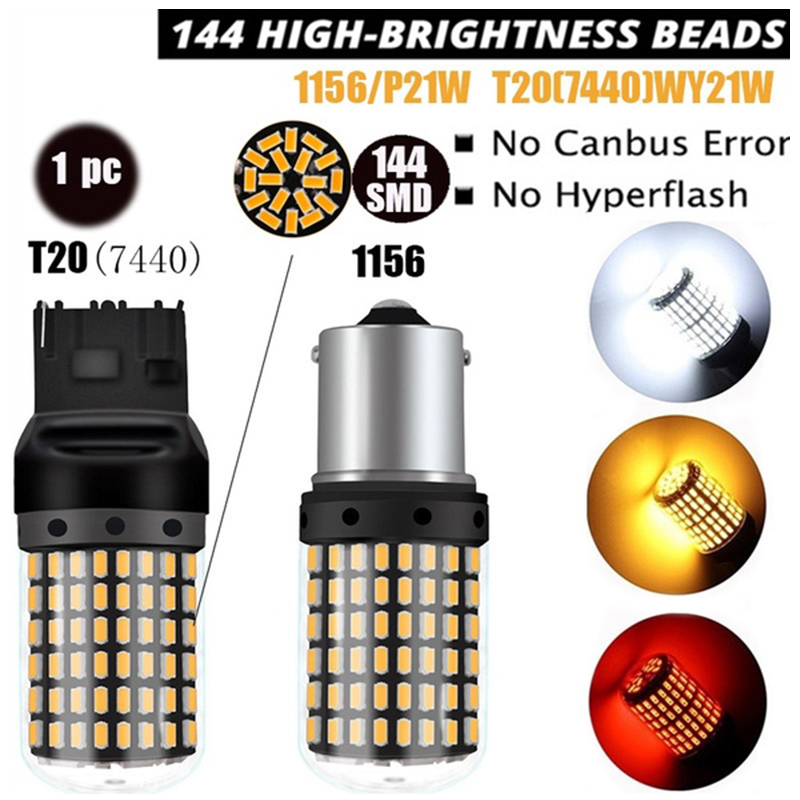 2pcs/set T20 7440 W21W LED Bulbs 3014 144 smd led lamp for Turn Signal No Flash Light car accessories, As pic
2pcs/set T20 7440 W21W LED Bulbs 3014 144 smd led lamp for Turn Signal No Flash Light car accessories, As pic