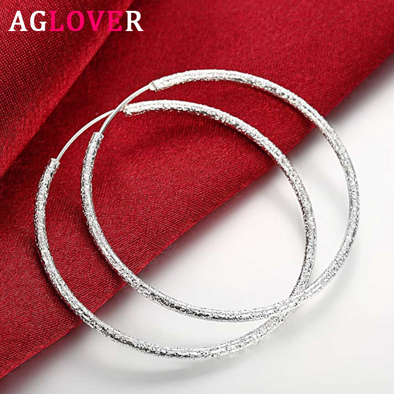 AGLOVER 51MM 100% 925 Sterling Silver Big Frosted Hoop Earrings For Women Fashion Jewelry Gift Wholesale Earrings
AGLOVER 51MM 100% 925 Sterling Silver Big Frosted Hoop Earrings For Women Fashion Jewelry Gift Wholesale Earrings