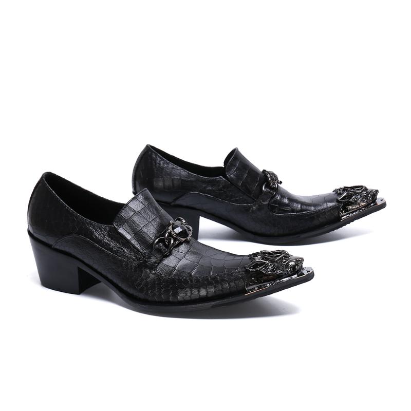 Luxury Black Men Shoes Crystal Studded claquette Steel Toe shoes Slip On Genuine Leather Height Increase Party Formal Men, As pic 
Luxury Black Men Shoes Crystal Studded claquette Steel Toe shoes Slip On Genuine Leather Height Increase Party Formal Men, As pic