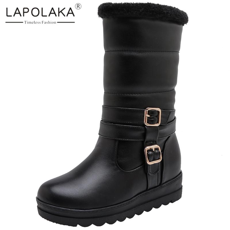 Lapolaka New Design 2020 Large Size 30-42 Platform Mid Calf Boots Woman Shoes Buckle Decoration Slip On Warm Winter Boots Women, Black
Lapolaka New Design 2020 Large Size 30-42 Platform Mid Calf Boots Woman Shoes Buckle Decoration Slip On Warm Winter Boots Women, Black
