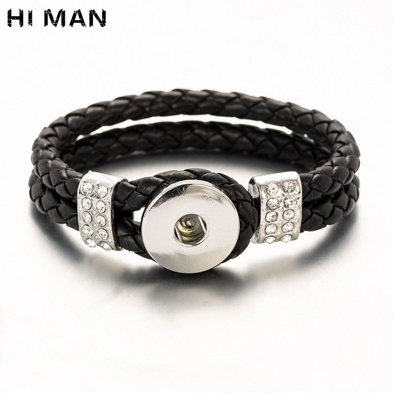 HI MAN New Design Simple Double Leather Bracelet For Men Women 18mm Snap Button Jewelry CZ Accessories Wristband Friendship Gift
HI MAN New Design Simple Double Leather Bracelet For Men Women 18mm Snap Button Jewelry CZ Accessories Wristband Friendship Gift