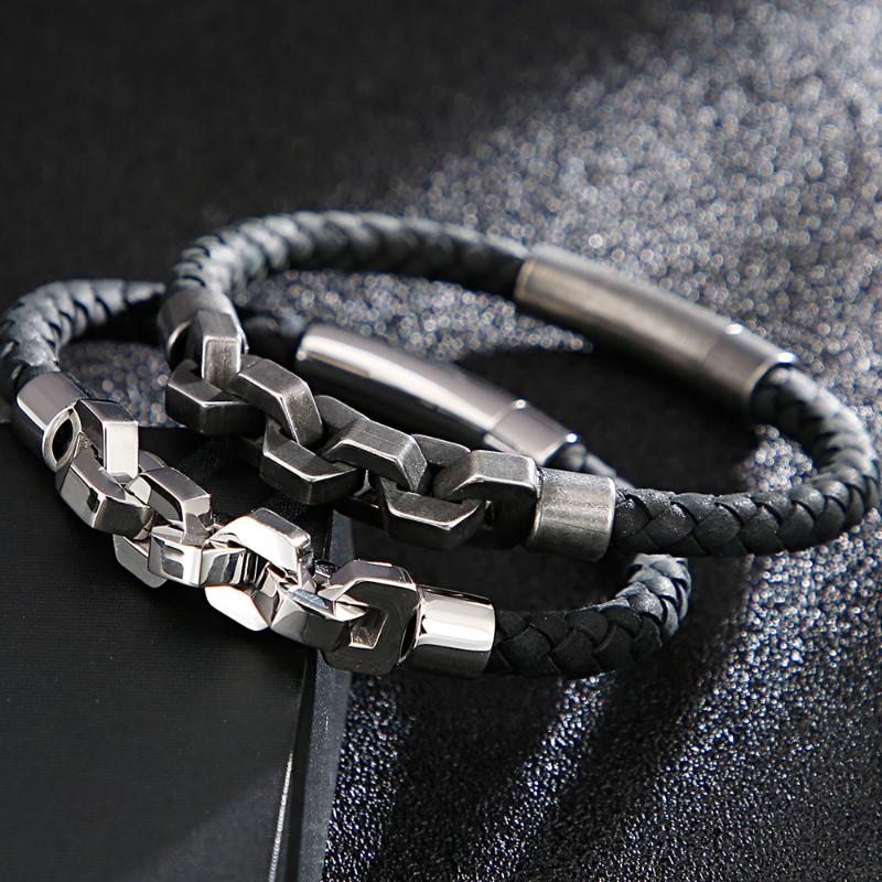Handmade 6MM Wide Braided Leather Bracelet Men 316L Stainless Steel Mens Jewellery Wrap Bangles Birthday Gifts For Boyfriend Him
Handmade 6MM Wide Braided Leather Bracelet Men 316L Stainless Steel Mens Jewellery Wrap Bangles Birthday Gifts For Boyfriend Him