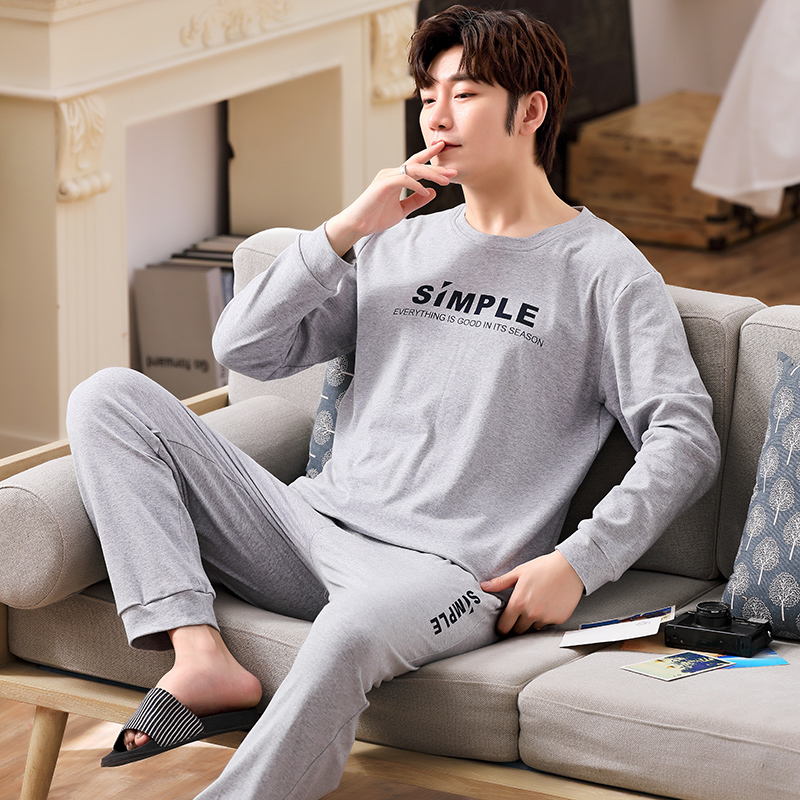 New Spring Men Pajamas long Sleeve Male Pajama Set Men Pure Full Cotton Pajamas For Men Sleepwear Suit homewear 4XL 200919