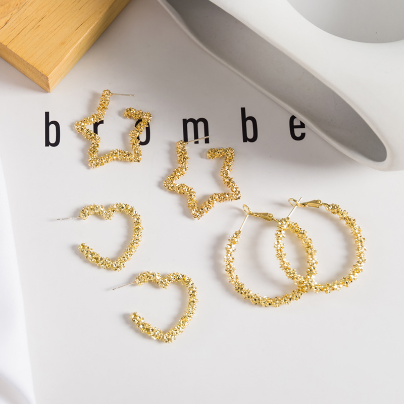 Europe and America Trend Simple Metal Texture Love Star Hoop Earrings Personality Fashion Women Girl Jewelry Accessories
Europe and America Trend Simple Metal Texture Love Star Hoop Earrings Personality Fashion Women Girl Jewelry Accessories