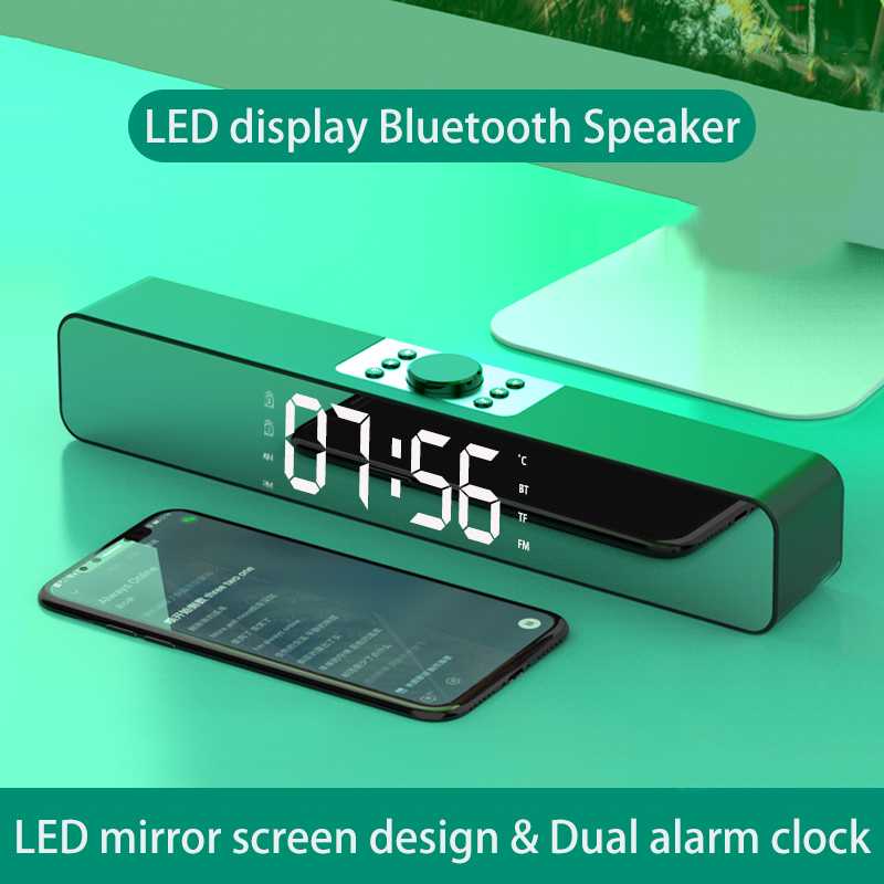 Mirror Screen TV Sound Bar Dual Alarm Clock AUX USB Wired Wireless Bluetooth Speaker Home Theater Surround SoundBar for PC TV
Mirror Screen TV Sound Bar Dual Alarm Clock AUX USB Wired Wireless Bluetooth Speaker Home Theater Surround SoundBar for PC TV