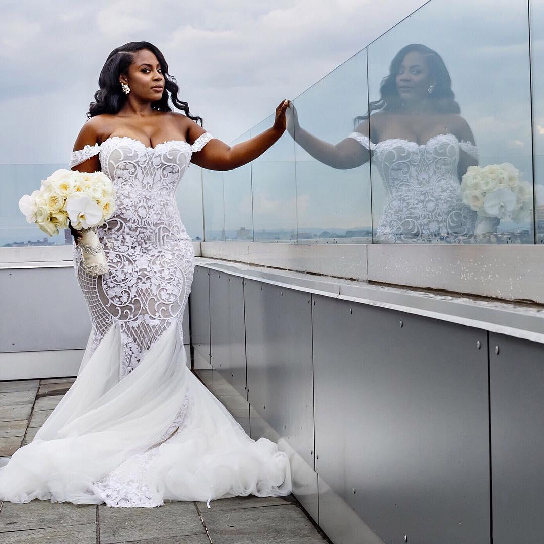 Mermaid Off Shoulder Wedding Dress African Backless Lace Tulle Garden Bridal Gown Custom Made Vestios De Novia