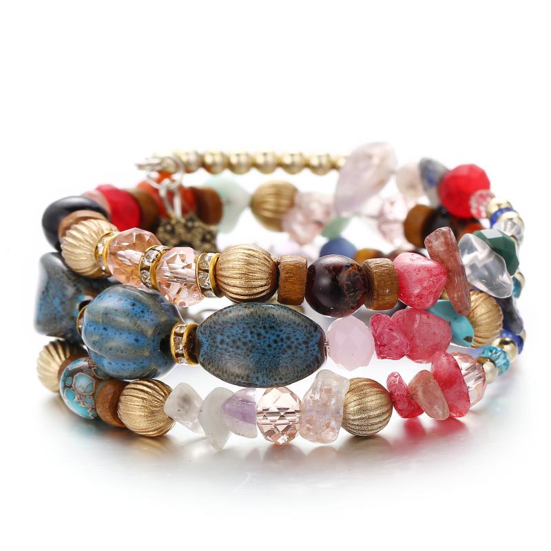 Jouval Ethnic Vintage Natural Stone Beads Wrap Bracelet For Women Crystal Ceramic Charm Bracelets Bangles Female Fashion Jewelry
Jouval Ethnic Vintage Natural Stone Beads Wrap Bracelet For Women Crystal Ceramic Charm Bracelets Bangles Female Fashion Jewelry