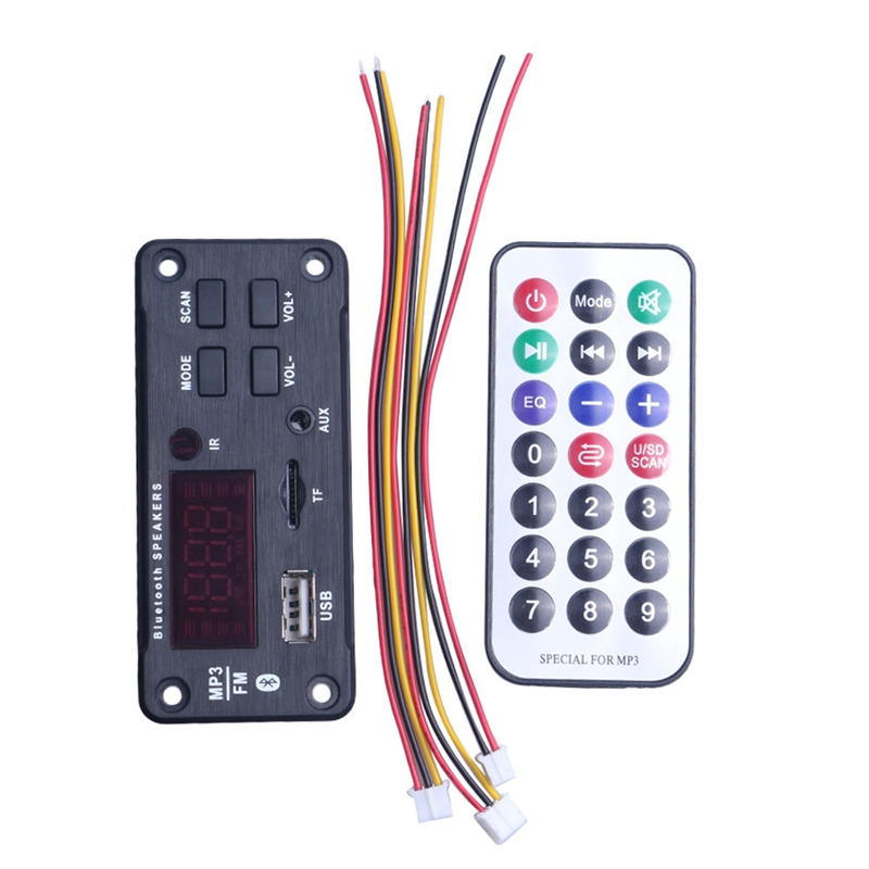 Wireless Bluetooth MP3 WMA Decoder Board Remote Control Player 12V Audio Module Support USB TF AUX FM Audio Radio Module for Car
Wireless Bluetooth MP3 WMA Decoder Board Remote Control Player 12V Audio Module Support USB TF AUX FM Audio Radio Module for Car