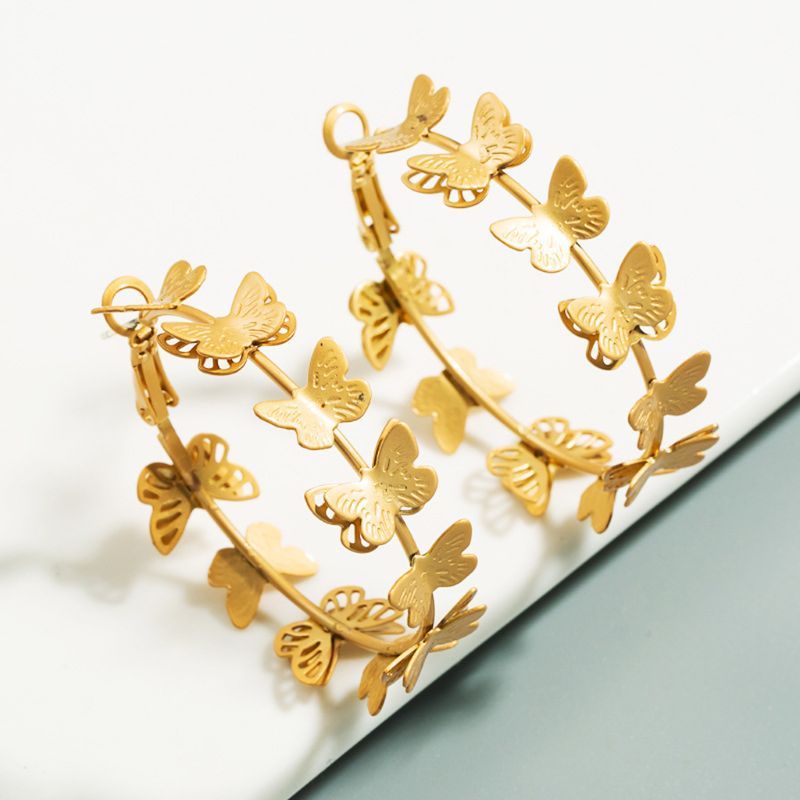 Golden Fairy Butterfly Hoop Earrings Big Long Hoop Studs Insect Jewelry For Women Fashion Jewerly
Golden Fairy Butterfly Hoop Earrings Big Long Hoop Studs Insect Jewelry For Women Fashion Jewerly