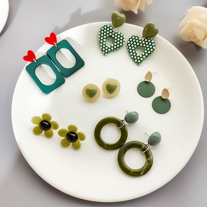 Avocado Color Acrylic Flower Heart Drop Earrings For Women Fashion Bijoux Geometric Square Round Resin Earings
Avocado Color Acrylic Flower Heart Drop Earrings For Women Fashion Bijoux Geometric Square Round Resin Earings