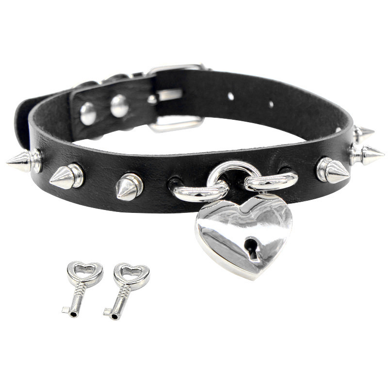 Stainless Steel Bondage Spike Choker Necklace Women Gothic Collar Goth Punk PU Leather Heart Key Lock Necklace on Neck Jewelry
Stainless Steel Bondage Spike Choker Necklace Women Gothic Collar Goth Punk PU Leather Heart Key Lock Necklace on Neck Jewelry