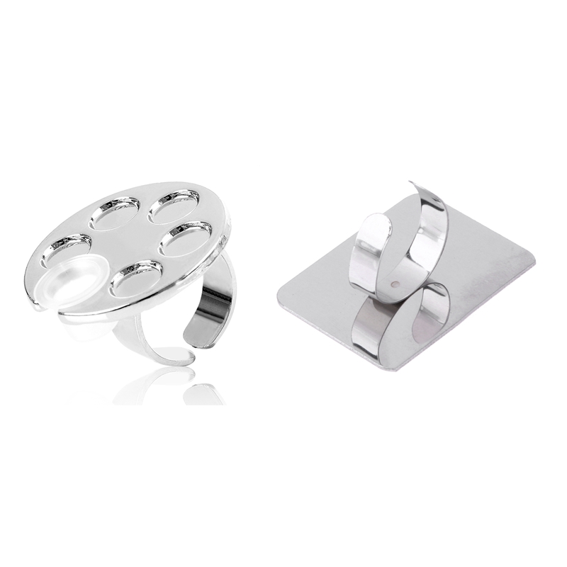 2 Pcs Stainless Steel Palette Adjustable Ring for Nail Art Foundation Mixing Makeup 3.2x3.2cm + 7.5x5cm
2 Pcs Stainless Steel Palette Adjustable Ring for Nail Art Foundation Mixing Makeup 3.2x3.2cm + 7.5x5cm